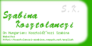 szabina kosztolanczi business card